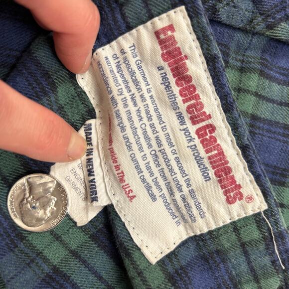 Engineered Garments Nepenthes New York Pearl Snap Plaid Shirt Long Sleeve Large - Picture 9 of 10